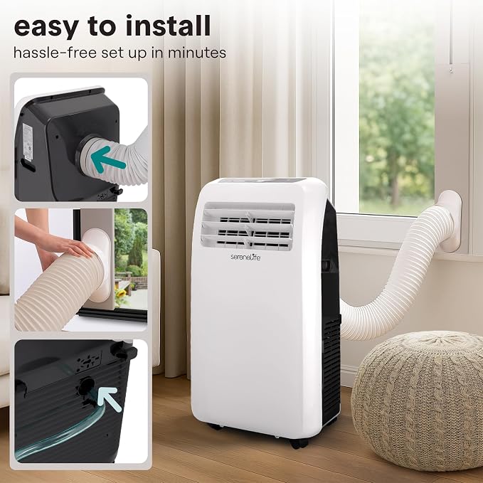 Portable Air Conditioner with Heat & Built-in Dehumidifier 12,000 BTU, Portable Heater & AC for Rooms up to 550 Sq Ft