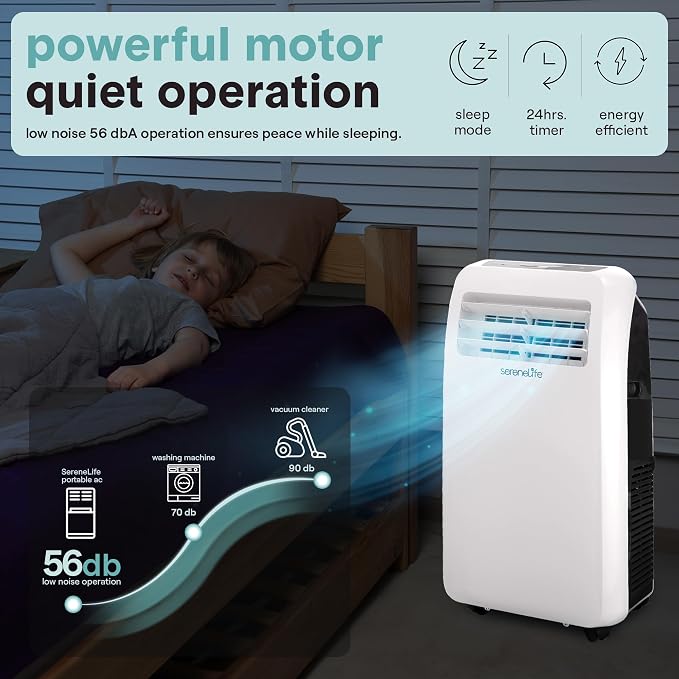 Portable Air Conditioner with Heat & Built-in Dehumidifier 12,000 BTU, Portable Heater & AC for Rooms up to 550 Sq Ft