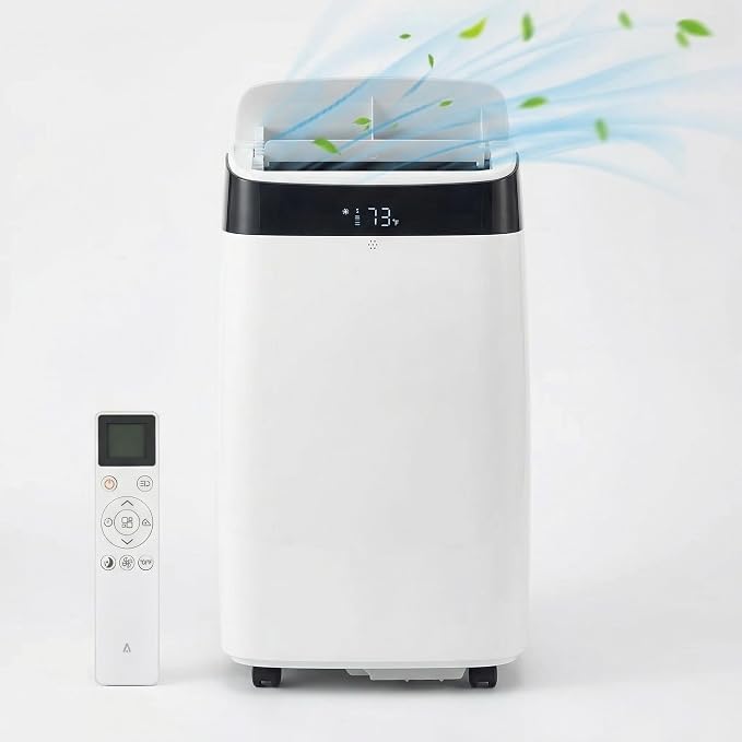 Portable Air Conditioner with Remote Control, 10000 BTU, 3 in-1 Quiet AC Unit, 3 Speeds, 24H Timer, Cools Room up to 450 Sq.