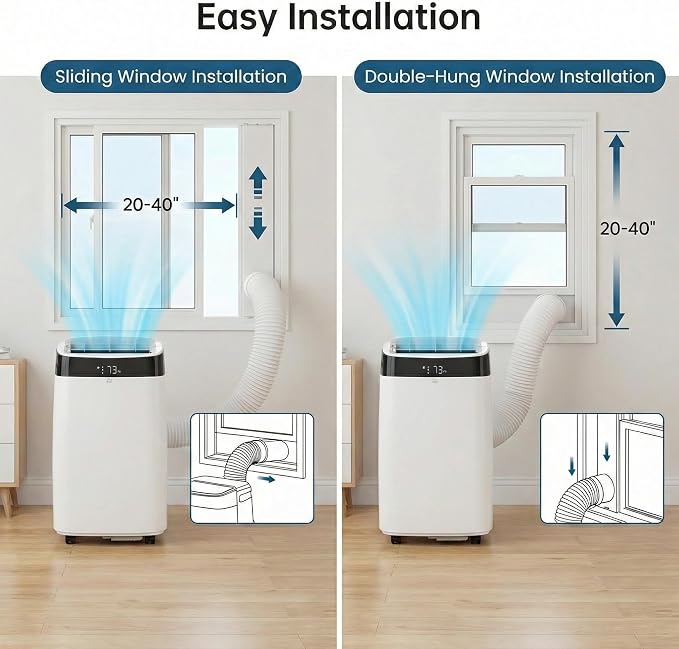 Portable Air Conditioner with Remote Control, 10000 BTU, 3 in-1 Quiet AC Unit, 3 Speeds, 24H Timer, Cools Room up to 450 Sq.