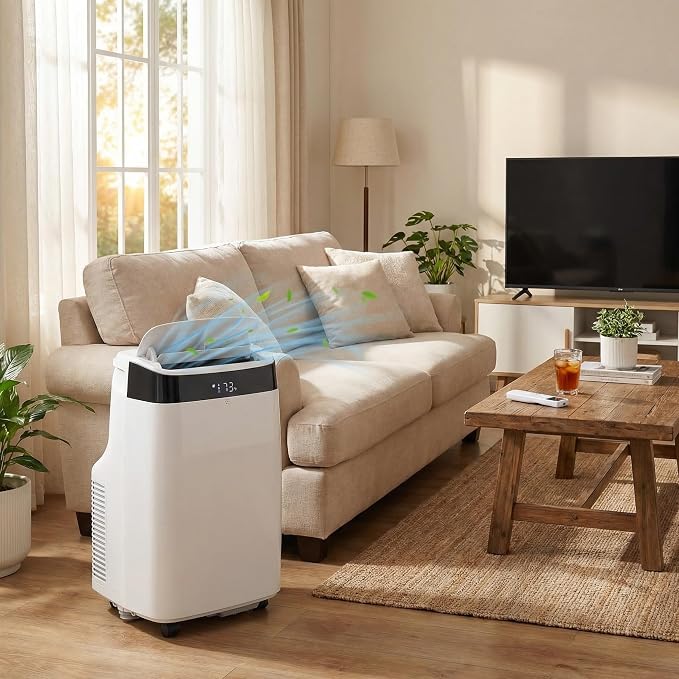 Portable Air Conditioner with Remote Control, 10000 BTU, 3 in-1 Quiet AC Unit, 3 Speeds, 24H Timer, Cools Room up to 450 Sq.