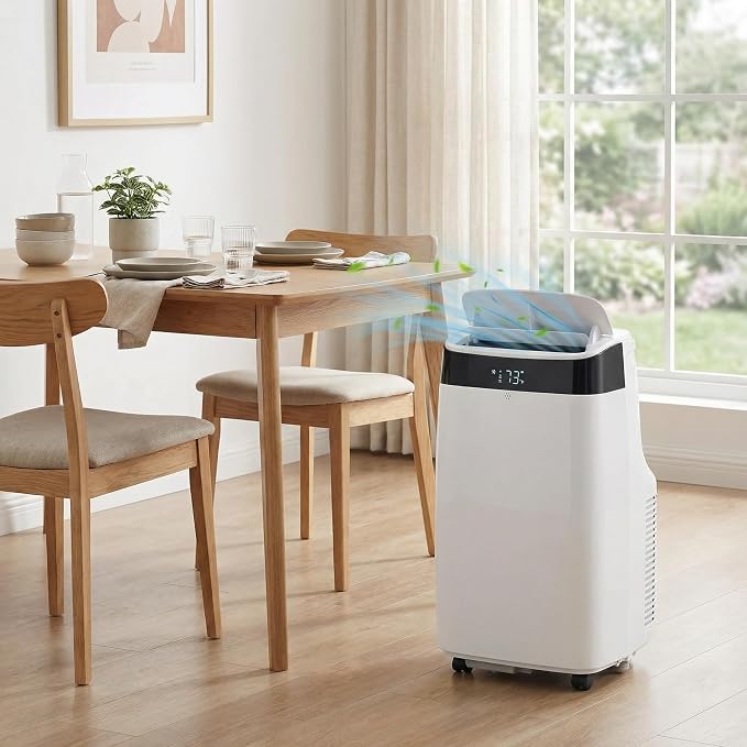 Portable Air Conditioner with Remote Control, 10000 BTU, 3 in-1 Quiet AC Unit, 3 Speeds, 24H Timer, Cools Room up to 450 Sq.