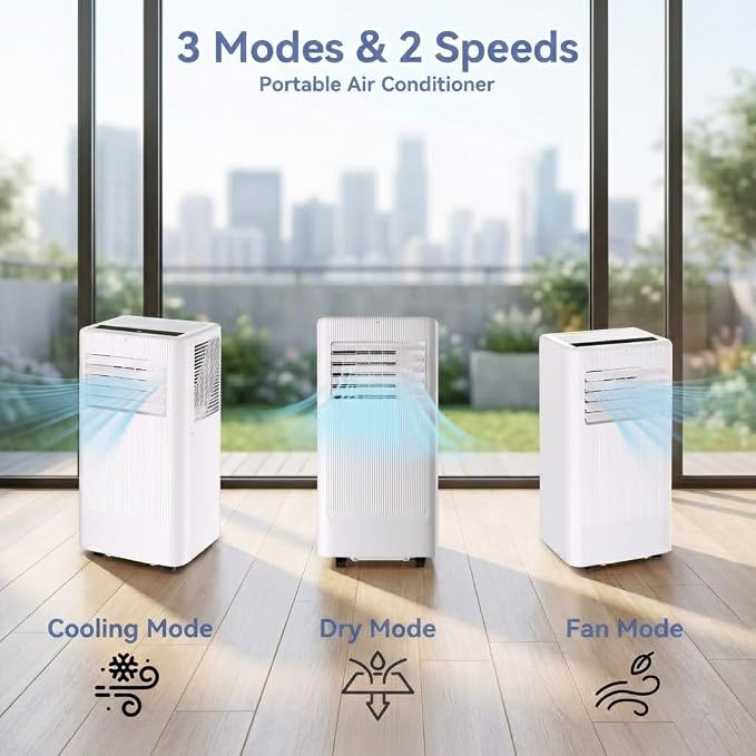 Portable Air Conditioners, 10000 BTU Portable AC Unit, 3-in-1 Air Conditioner Portable with Cooling, Dehumidifier and Fan