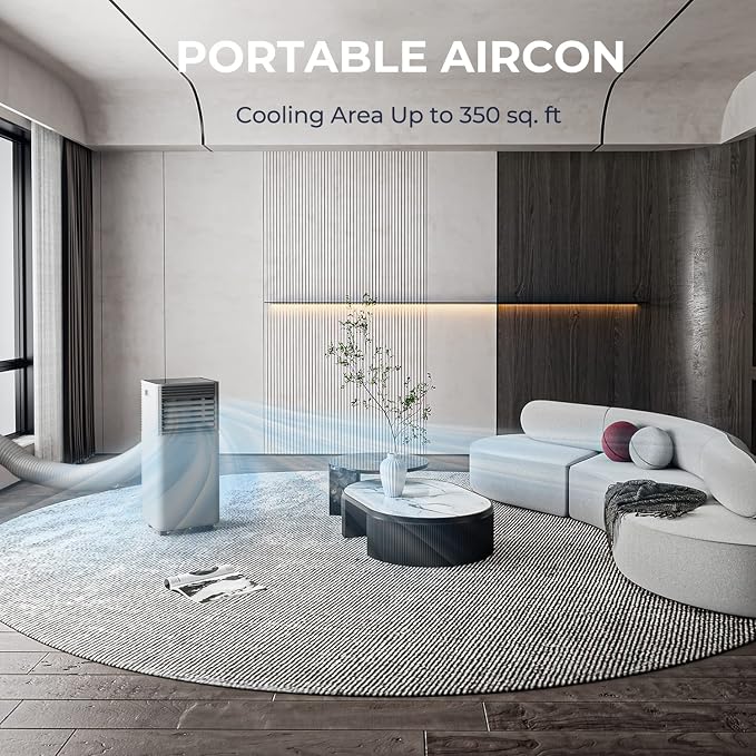 Portable Air Conditioners, 10000BTU Spaces up to 350sq.ft, with Remote Control, 24H Timer & Window Venting Kit, alternate