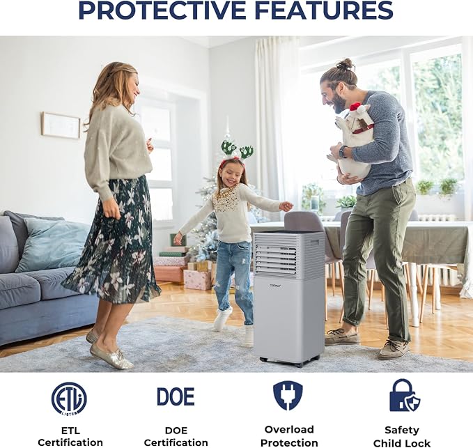 Portable Air Conditioners, 10000BTU Spaces up to 350sq.ft, with Remote Control, 24H Timer & Window Venting Kit, alternate
