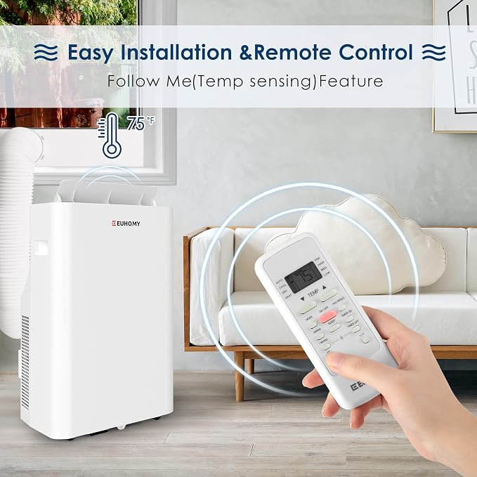 Portable Air Conditioners 11,000 Btu, 4 in 1 Portable Cooling AC with Heat, Dehumidifier, Fan Modes, Quiet Stand-up AC with