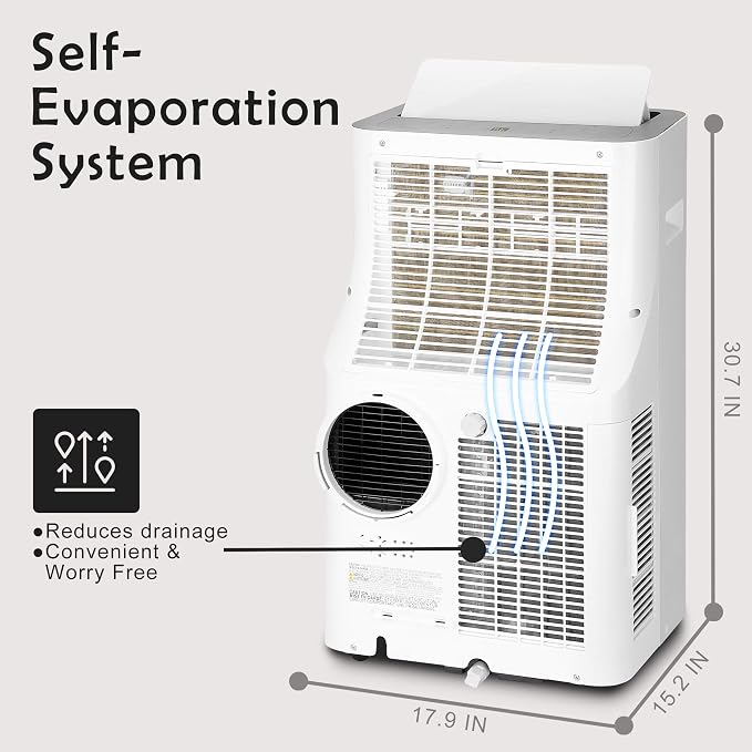 Portable Air Conditioners 11,000 Btu, 4 in 1 Portable Cooling AC with Heat, Dehumidifier, Fan Modes, Quiet Stand-up AC with