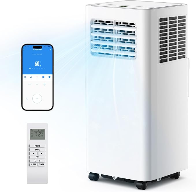 Portable Air Conditioners 12,000 BTU, 5-in-1 Portable AC Unit Up to 550 Sq.Ft. for Bedroom with Cool, Heat, Fan