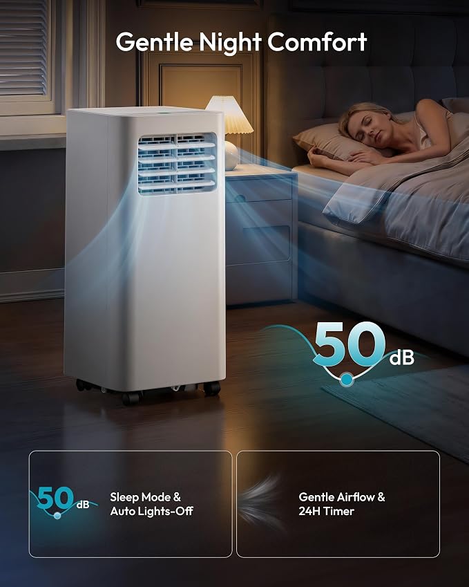 Portable Air Conditioners 12,000 BTU, 5-in-1 Portable AC Unit Up to 550 Sq.Ft. for Bedroom with Cool, Heat, Fan