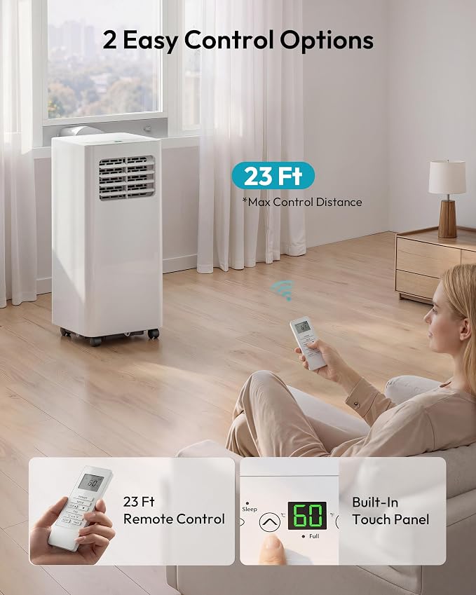 Portable Air Conditioners 12,000 BTU, 5-in-1 Portable AC Unit Up to 550 Sq.Ft. for Bedroom with Cool, Heat, Fan