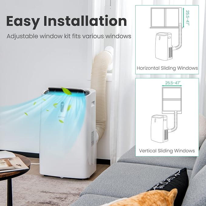 Portable Air Conditioners, 12000 BTU 4 in 1 AC Unit with Cool, Fan, Heat & Dehumidifier, Alexa Voice-Enabled,with WiFi Smart