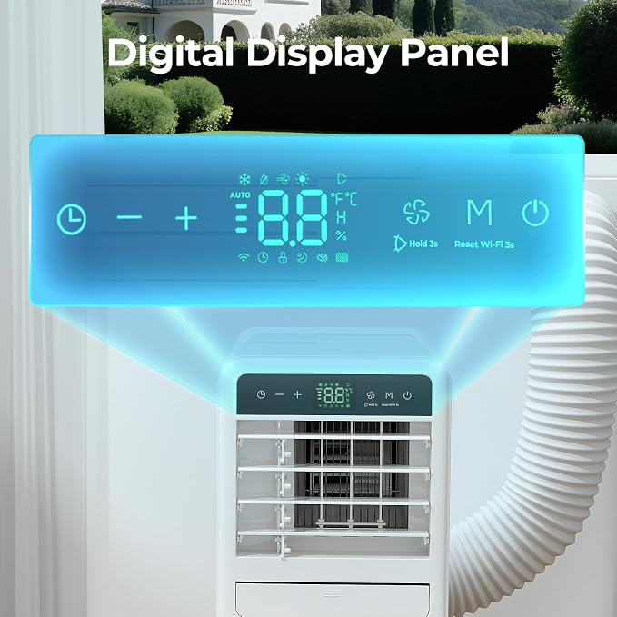 Portable Air Conditioners, 12000 BTU (8000 BTU SACC), Smart AC Unit with Drainage-free Cooling, Fan & Dehumidifier, Portable
