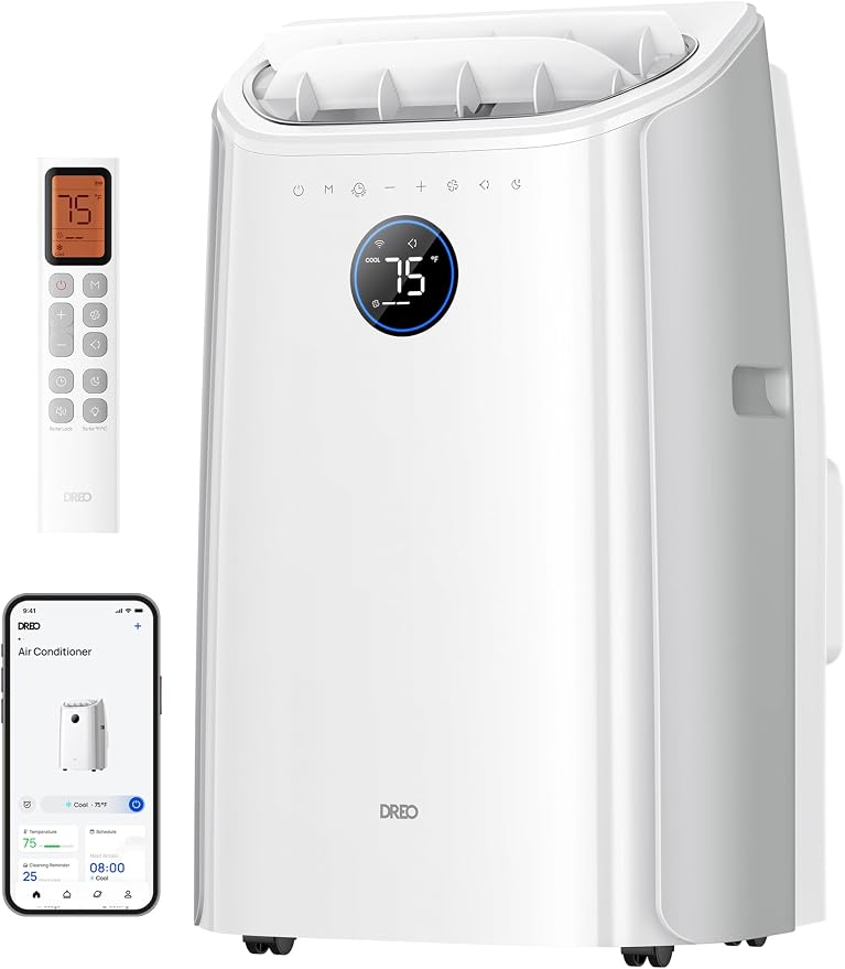 Portable Air Conditioners, 12000 BTU ASHRAE (8000 BTU DOE) Smart AC Unit for Room with Drainage-free Cooling