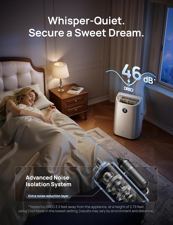 Portable Air Conditioners, 12000 BTU ASHRAE (8000 BTU DOE) Smart AC Unit for Room with Drainage-free Cooling