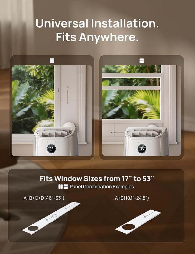 Portable Air Conditioners, 12000 BTU ASHRAE (8000 BTU DOE) Smart AC Unit for Room with Drainage-free Cooling