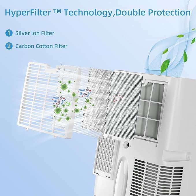 Portable Air Conditioners, 12000 BTU Portable AC for Rooms Up to 550 Sq.Ft. 3-In-1 AC with Fast Cooling, Dehumidifier & Three
