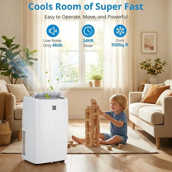 Portable Air Conditioners, 12000 BTU Portable AC Unit, 3-in-1 Air Conditioner Portable with Cooling, Dehumidifier and Fan