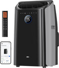 Portable Air Conditioners, 14000 BTU ASHRAE (10,000 BTU DOE) Smart AC Unit for Room with Drainage-free Cooling