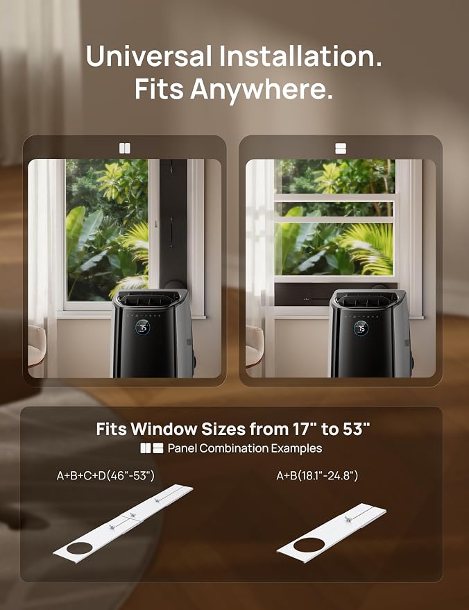 Portable Air Conditioners, 14000 BTU ASHRAE (10,000 BTU DOE) Smart AC Unit for Room with Drainage-free Cooling