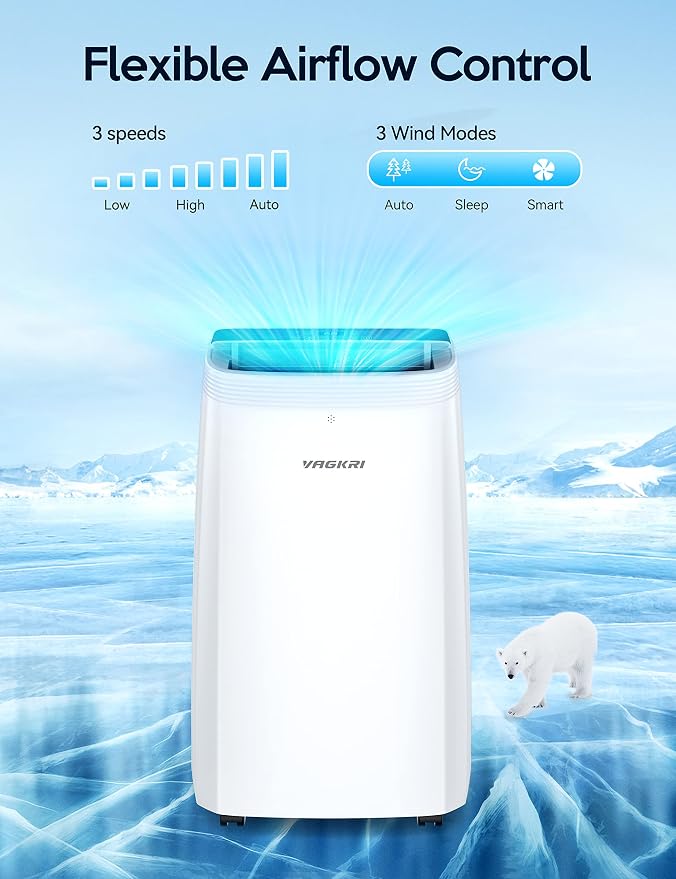 Portable Air Conditioners 14000 BTU ASHRAE (10200 BTU DOE/SACC), 3-in-1 AC Unit with Fan & Dehumidifier Cools up to 700 sq.