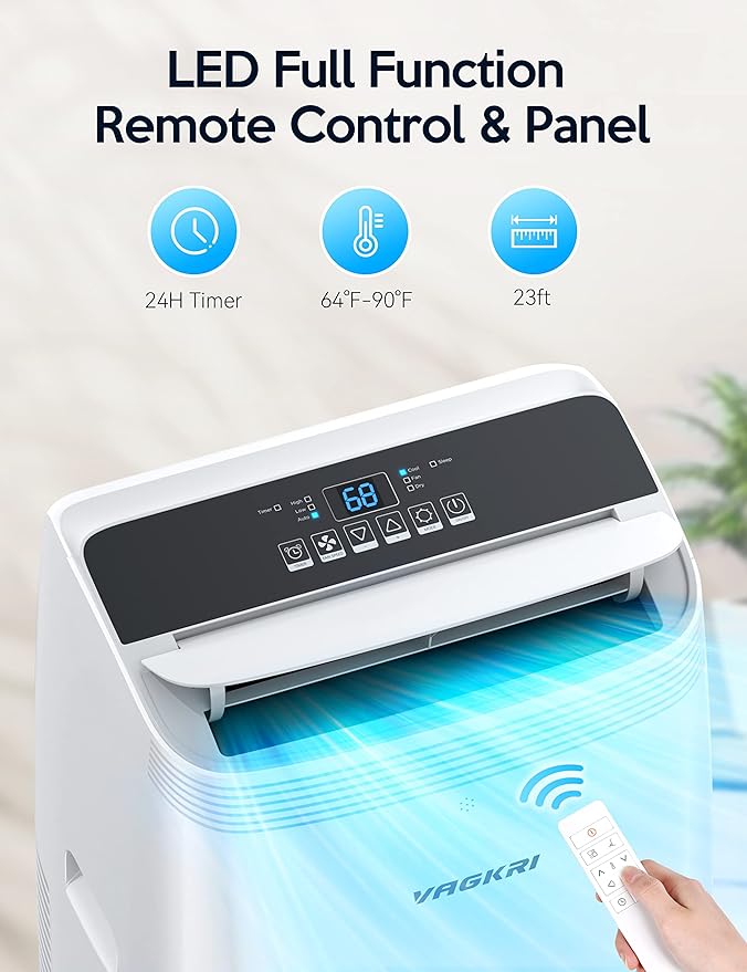 Portable Air Conditioners 14000 BTU ASHRAE (10200 BTU DOE/SACC), 3-in-1 AC Unit with Fan & Dehumidifier Cools up to 700 sq.
