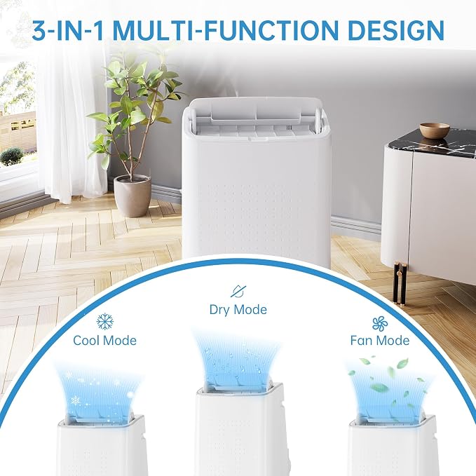 Portable Air Conditioners, 14000 BTU Cooling Capacity for Up to 750 Sq. Ft, Multi-Functional AC Unit with Fan, Dehumidifier