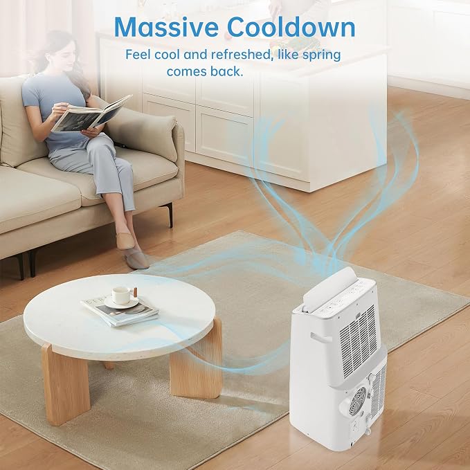 Portable Air Conditioners, 14000 BTU Cooling Capacity for Up to 750 Sq. Ft, Multi-Functional AC Unit with Fan, Dehumidifier