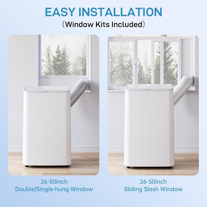 Portable Air Conditioners, 14000 BTU Cooling Capacity for Up to 750 Sq. Ft, Multi-Functional AC Unit with Fan, Dehumidifier