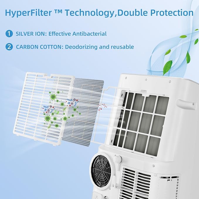 Portable Air Conditioners, 14000 BTU Cooling Capacity for Up to 750 Sq. Ft, Multi-Functional AC Unit with Fan, Dehumidifier