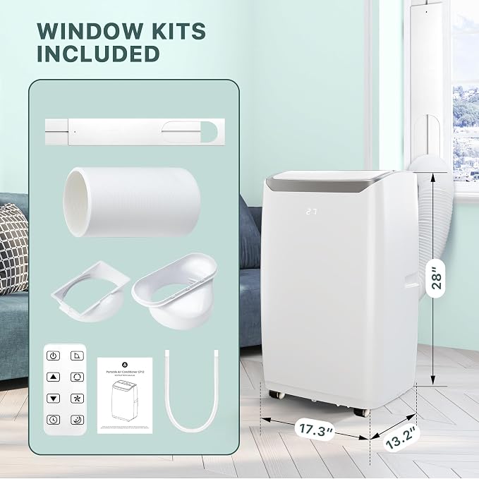 Portable Air Conditioners, 14000BTU Air Cooler with Drying, Fan, Sleep Mode,24H Timer Function, Remote Control, alternate