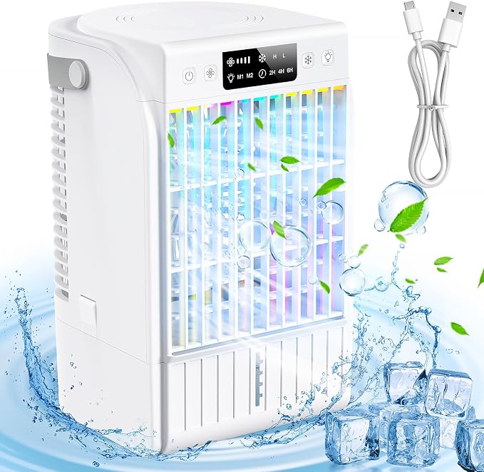 Portable Air Conditioners,1500 ML Portablel Air Cooler, 4 Wind Speeds& 2 Spray Modes Evaporative Air Cooler,Personal Cooling