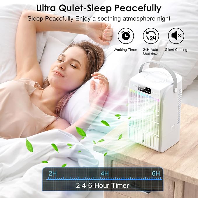 Portable Air Conditioners,1500 ML Portablel Air Cooler, 4 Wind Speeds& 2 Spray Modes Evaporative Air Cooler,Personal Cooling