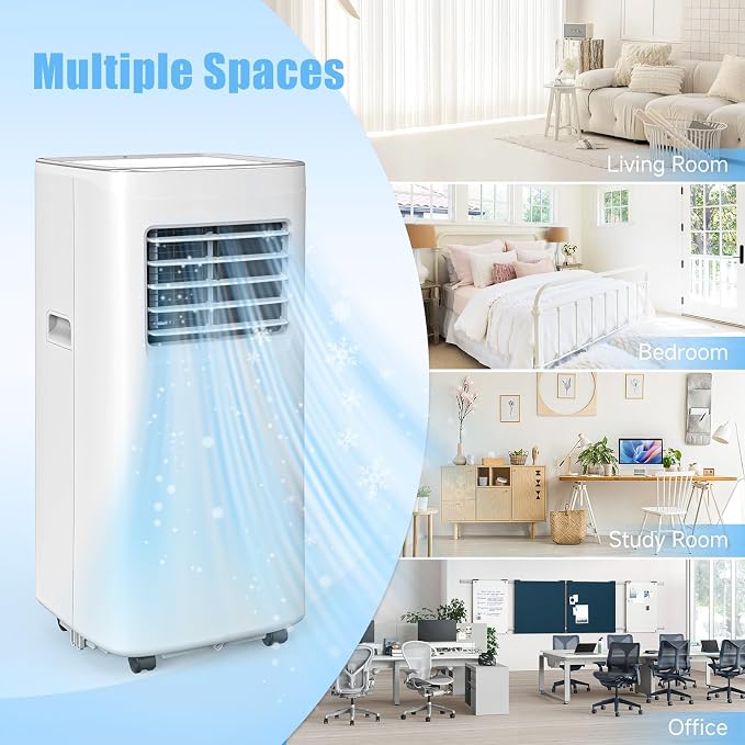 Portable Air Conditioners, 3-in-1 8500 BTU Cooling Unit with Fan & Dehumidifier for Room, Quiet Operation, Cools up to 450
