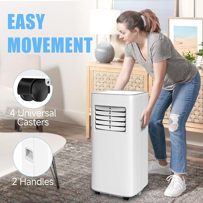 Portable Air Conditioners, 3-in-1 8500 BTU Cooling Unit with Fan & Dehumidifier for Room, Quiet Operation, Cools up to 450