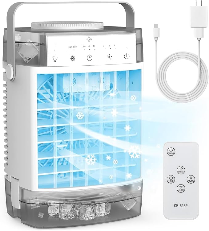 Portable Air Conditioners, 3-in-1 Portable AC Unit, Personal Mini Air Conditioner With 1000ml Water Tank, USB Charging Mini