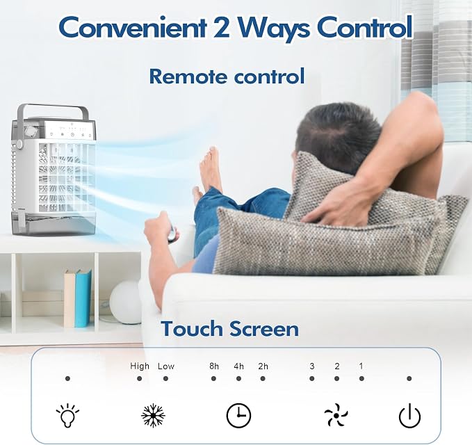 Portable Air Conditioners, 3-in-1 Portable AC Unit, Personal Mini Air Conditioner With 1000ml Water Tank, USB Charging Mini