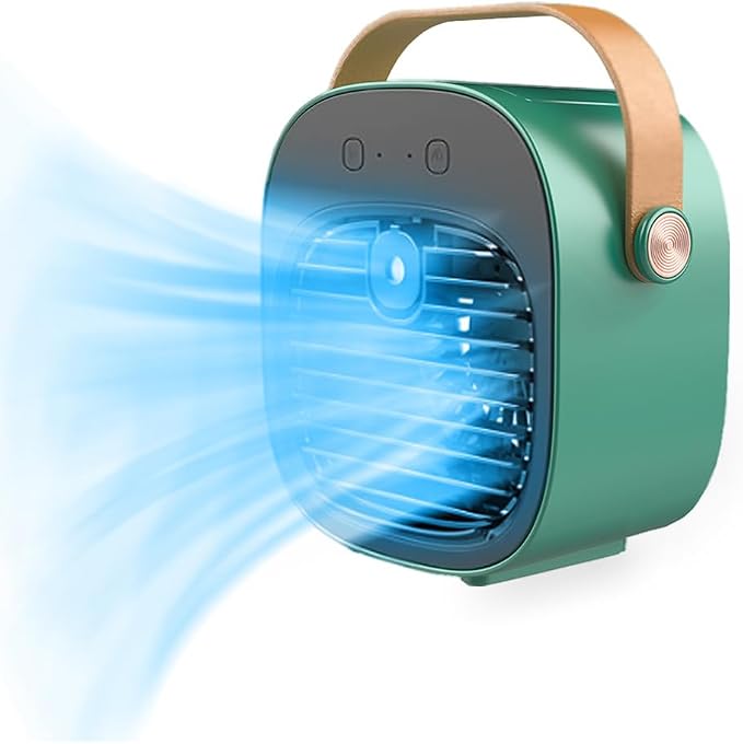 Portable Air Conditioners,6000mAh Rechargeable Mini Air Conditioner,USB Small Personal AC Unit,3-Speed Quiet Evaporative Air