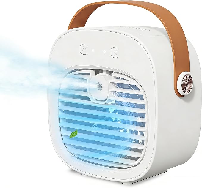 Portable Air Conditioners, 6000mAh Rechargeable Mini Air Conditioner, 3 Speeds Portable AC Unit, Personal Air Cooler Cooling