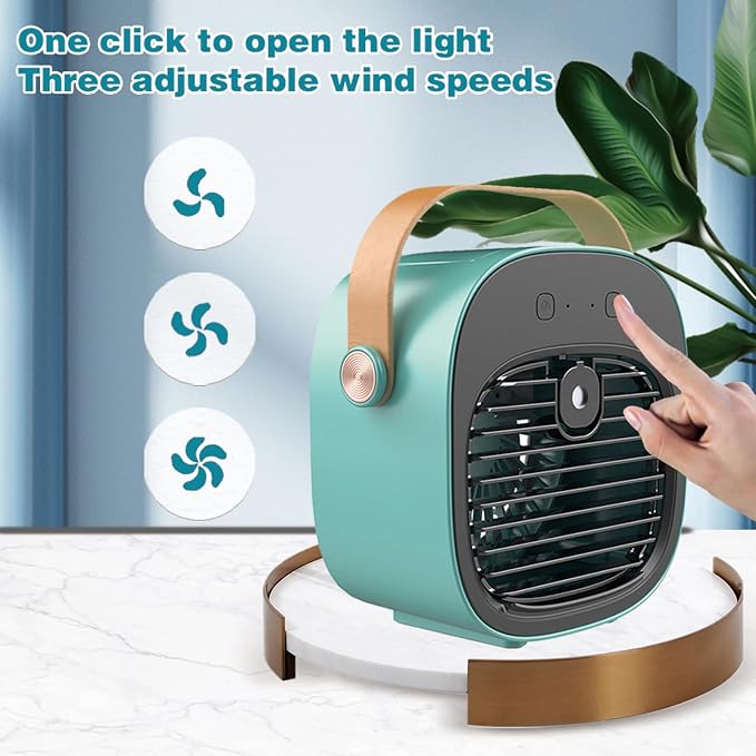 Portable Air Conditioners 6000mAh Rechargeable,Mini Evaporative Air Conditioner Fan,USB Small Personal Desk AC Unit,3-Speed
