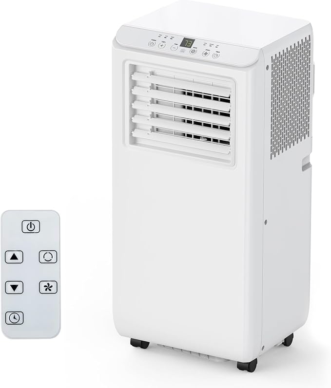 Portable Air Conditioners, 8,000 BTU Air Conditioner for Bedroom with Fast Cooling, 54dB Quiet, Remote Control, 24h Timer