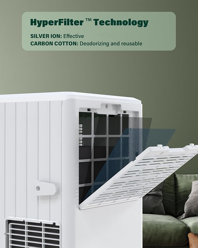 Portable Air Conditioners, 8000 BTU Air Conditioner Portable for Room up to 350 Sq. Ft. with Remote Control, White, alternate