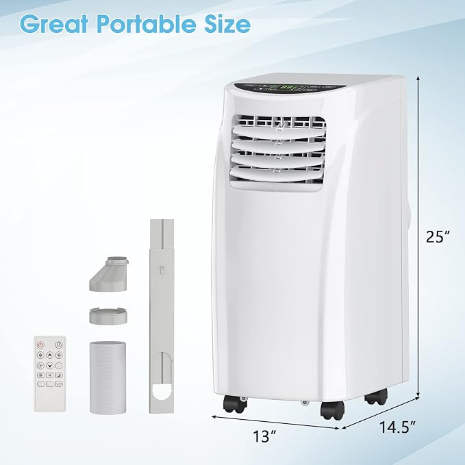 Portable Air Conditioners, 8000 BTU Air Conditioner Unit spaces up to 230 Sq.Ft with Remote Control Dehumidifier Function