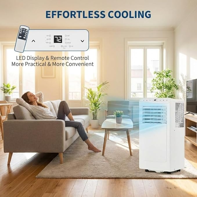 Portable Air Conditioners, 8000 BTU Portable AC Unit, 3-in-1 Air Conditioner Portable with Cooling, Dehumidifier and Fan