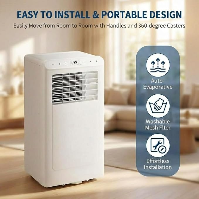 Portable Air Conditioners, 8000 BTU Portable AC Unit, 3-in-1 Air Conditioner Portable with Cooling, Dehumidifier and Fan