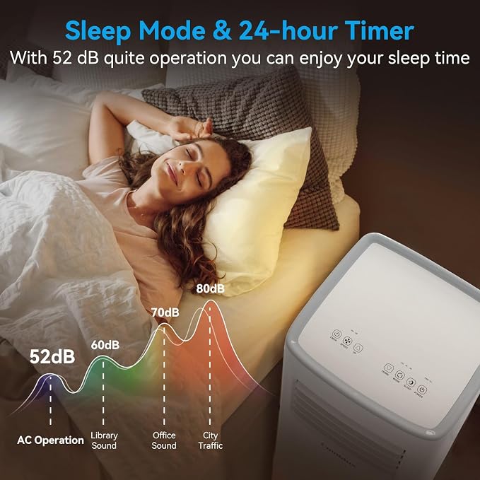 Portable Air Conditioners, 8500 BTU Portable AC Cool Up to 360 Sq.Ft, 3 IN 1 with Remote Control, Sleep Mode, Windows kit