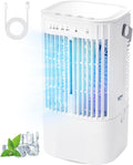 Portable Air Conditioners AC Unit: 4-in-1 Evaporative Air Cooler Mini AC Fan LED Light 1000ml Water Tank USB Powered Small