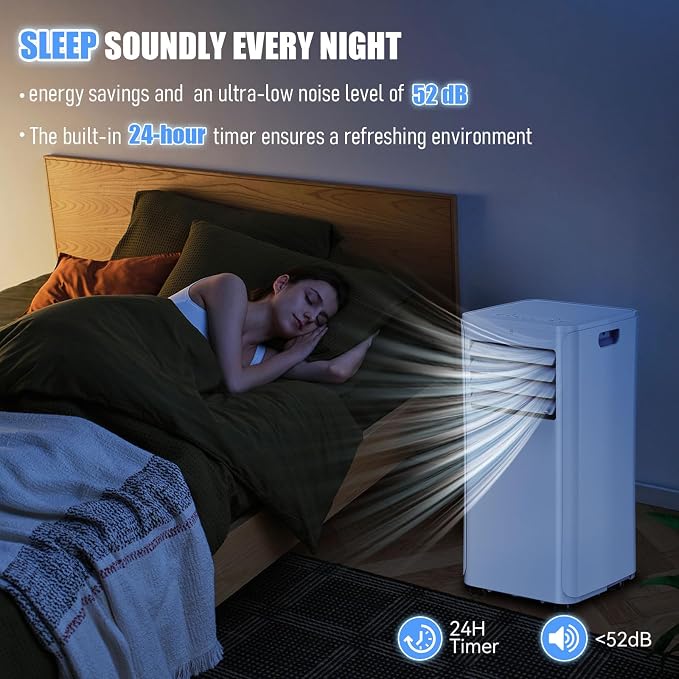 Portable Air Conditioners Cool Up to 550 Sq.Ft, 12000BTU Portable Ac with Remote Control, Air Conditioner for Rooms, Bedroom
