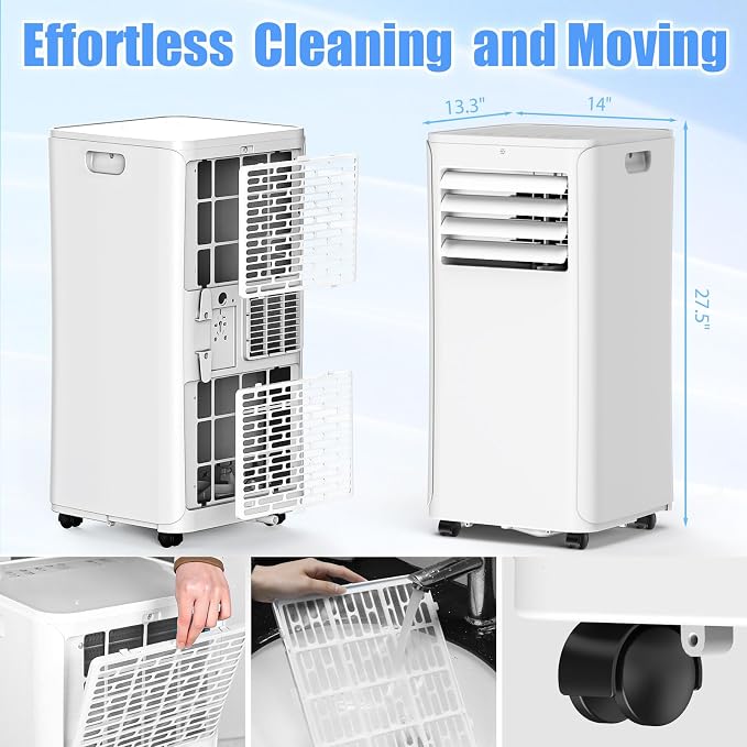 Portable Air Conditioners Cool Up to 550 Sq.Ft, 12000BTU Portable Ac with Remote Control, Air Conditioner for Rooms, Bedroom