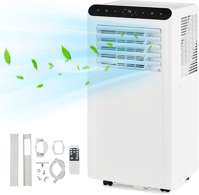 Portable Air Conditioners, Efficient 3 in-1 Portable AC Unit with Sleep Mode,10000 BTU, Dehumidifier, Remote Control, Quiet