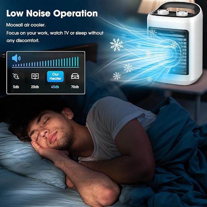 Portable Air Conditioners, Personal Evaporative Air Cooler with 6 Wind Speeds Small Air Conditioner Fan, Desktop Cooling Fan